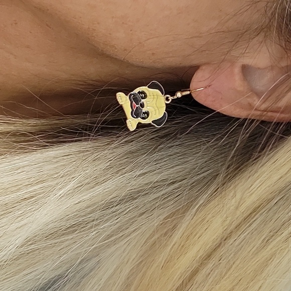 PUG CHARM EARRINGS - Picture 3 of 6